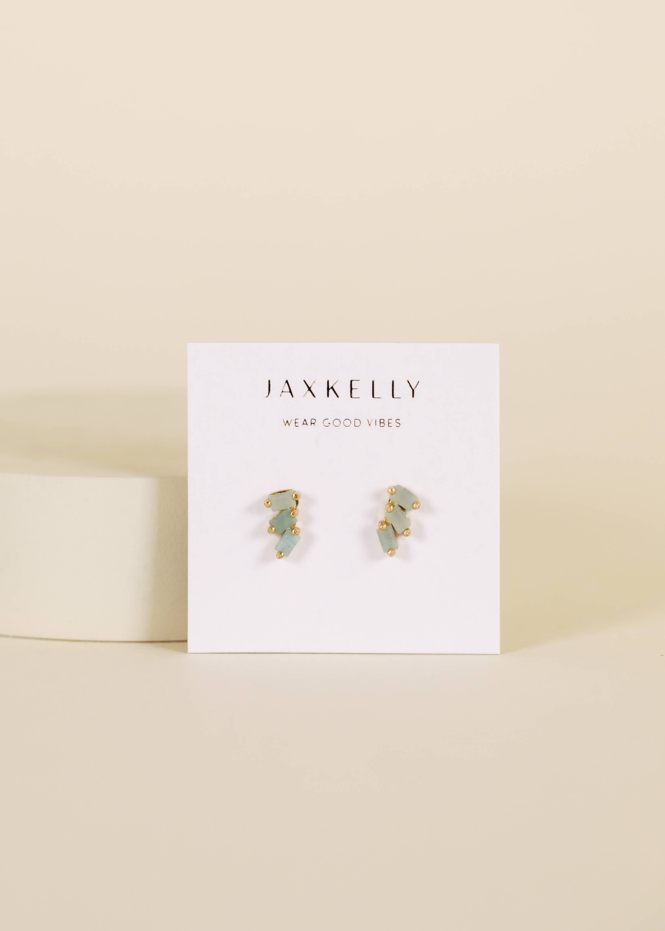 JaxKelly Offset Trio - Amazonite - Earrings