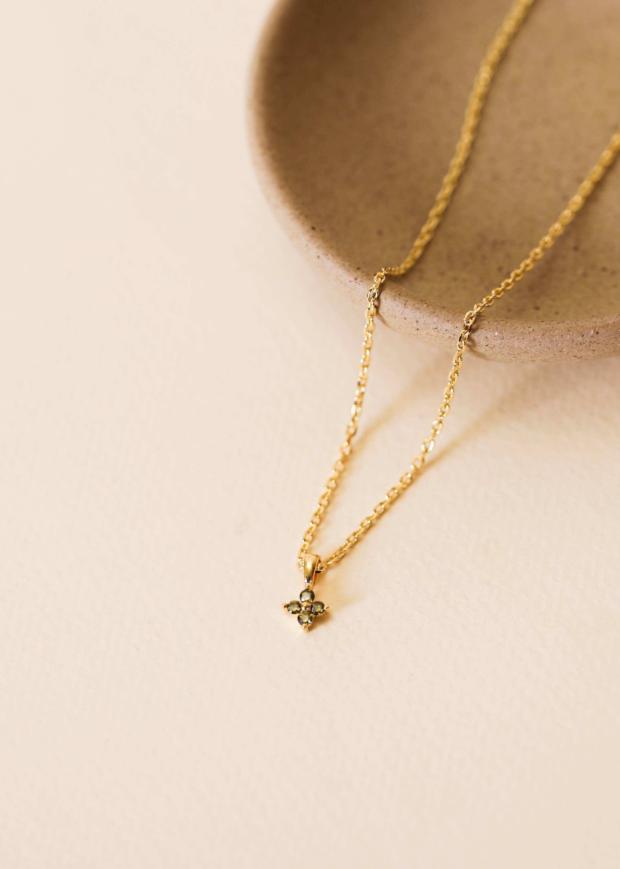 JaxKelly Four Stone Pendant Gold Necklace