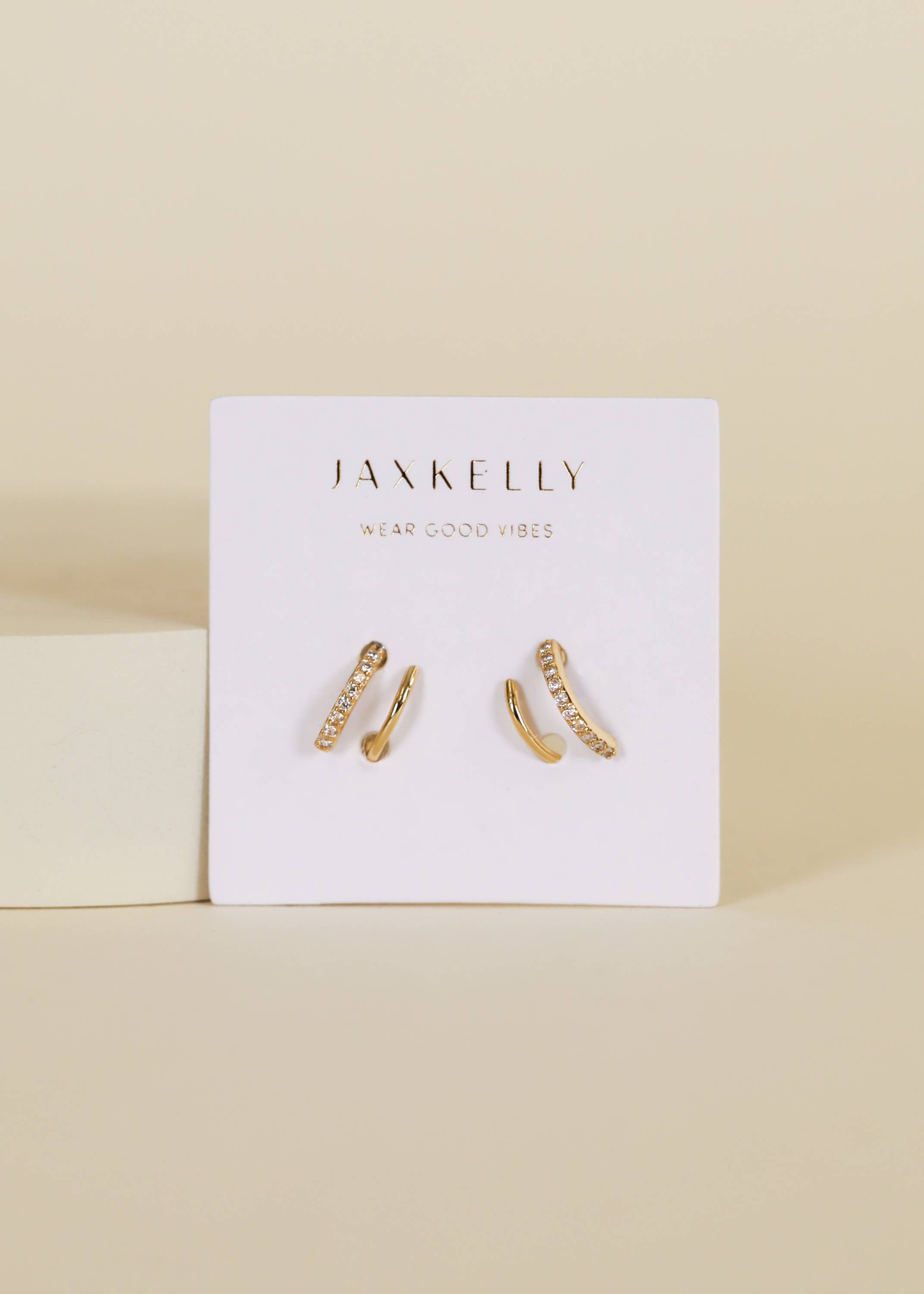 JaxKelly Pave Spiral - Gold Earrings