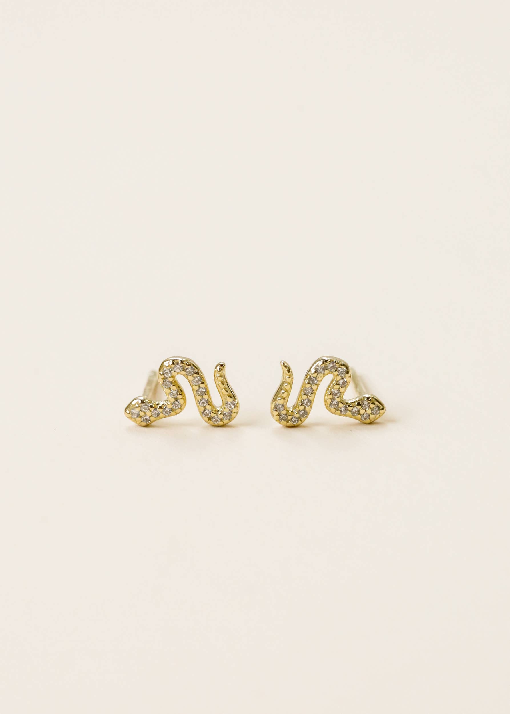 JaxKelly Pave Stud - Snake - Gold Earrings